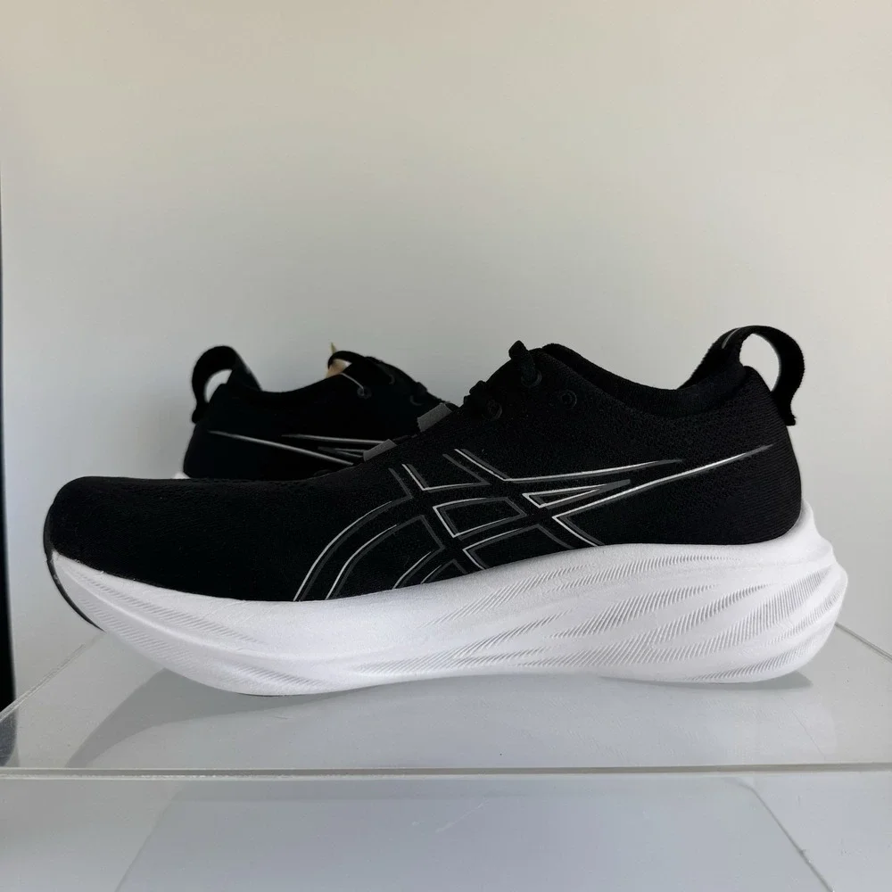 Brand New Asics Gel Nimbus 26 Black Running 1012B601 Women's Size 11 / Men 9.5